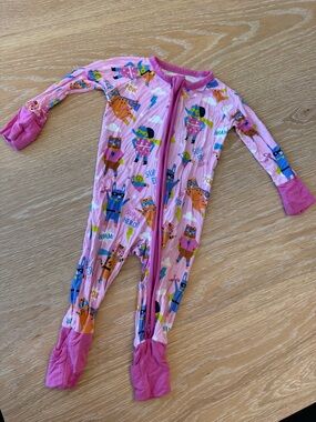 Little Sleepies Pink Superhero Animal Zippy | 3-6 Months